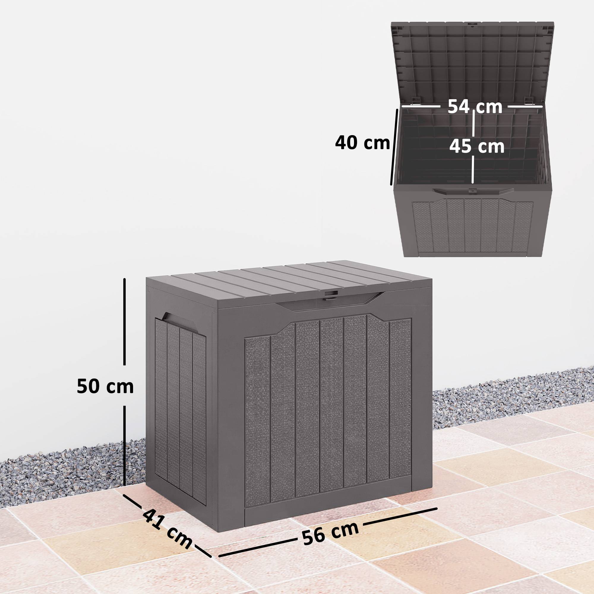 ComfortXL - Coffre de rangement polypropylène 97 L marron pour jardin étanche verrouillable - ComfortXL Outdoor Living - Image 4