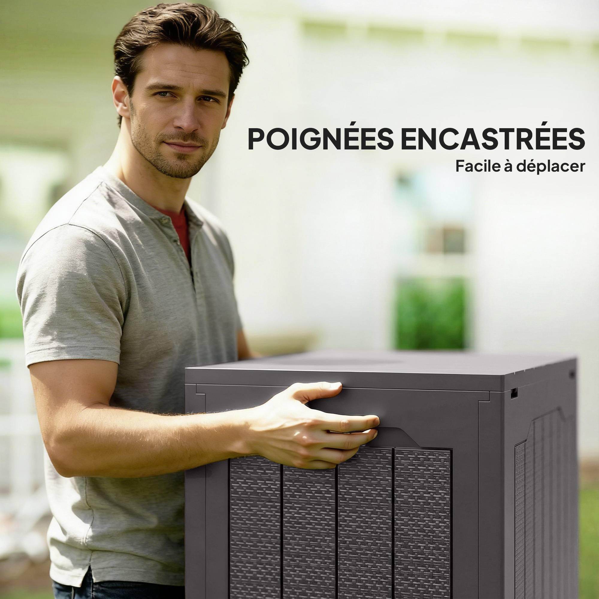 ComfortXL - Coffre de rangement polypropylène 97 L marron pour jardin étanche verrouillable - ComfortXL Outdoor Living - Image 6