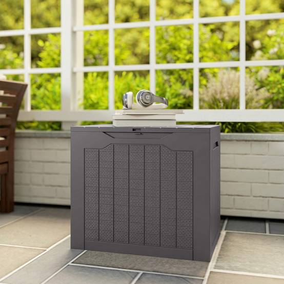 ComfortXL - Coffre de rangement polypropylène 97 L marron pour jardin étanche verrouillable - ComfortXL Outdoor Living - Image 10