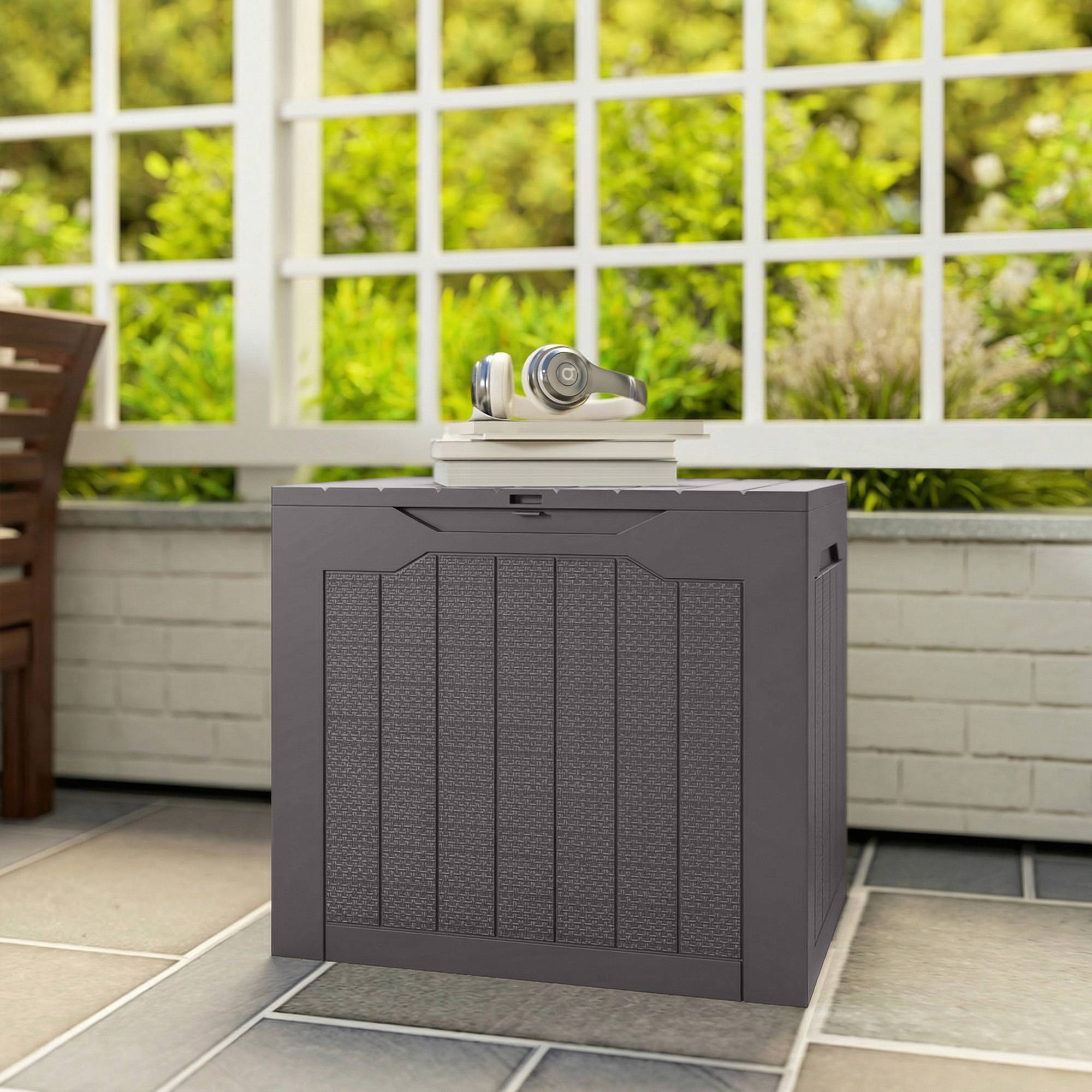 ComfortXL - Coffre de rangement polypropylène 97 L marron pour jardin étanche verrouillable - ComfortXL Outdoor Living - Image 10