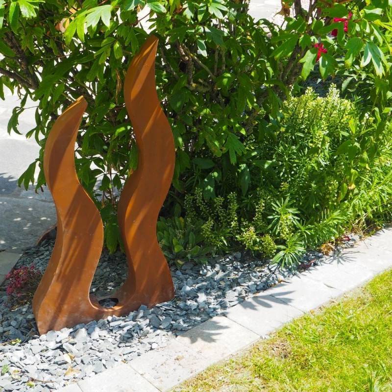 Jardinex - Déco jardin flamme métal rouillé - Rouille 115 cm - Jardinex - Imagen 6