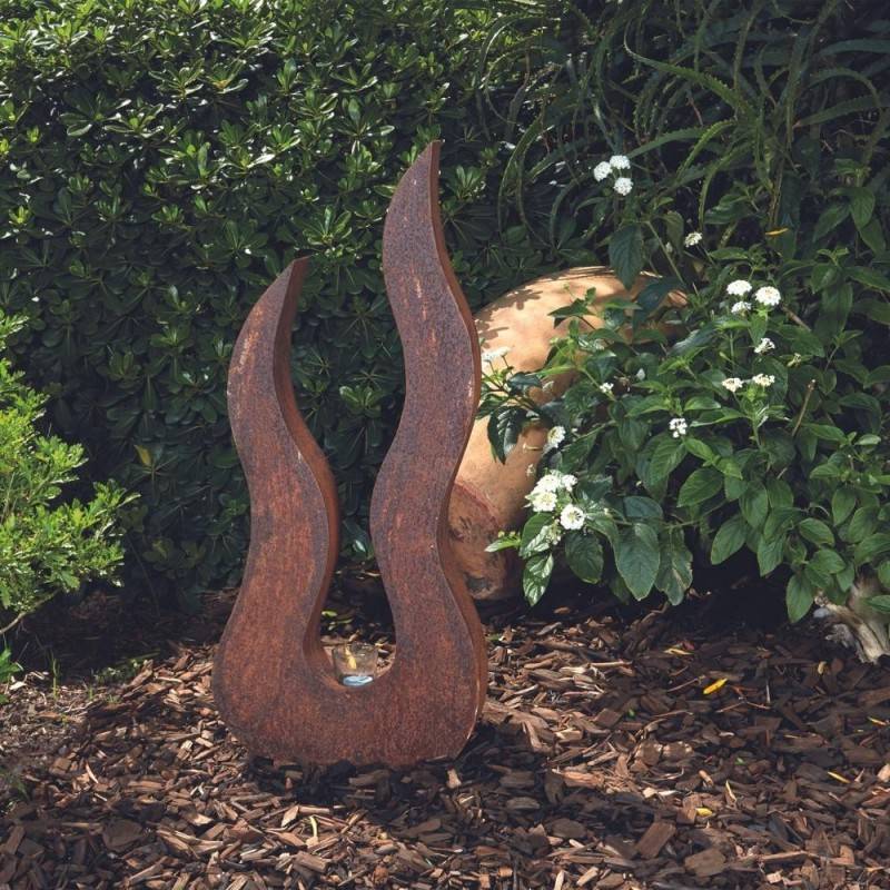 Jardinex - Déco jardin flamme métal rouillé - Rouille 115 cm - Jardinex - Imagen 9