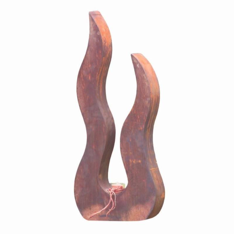 Déco jardin flamme métal rouillé - Rouille 115 cm - Jardinex - Image 1