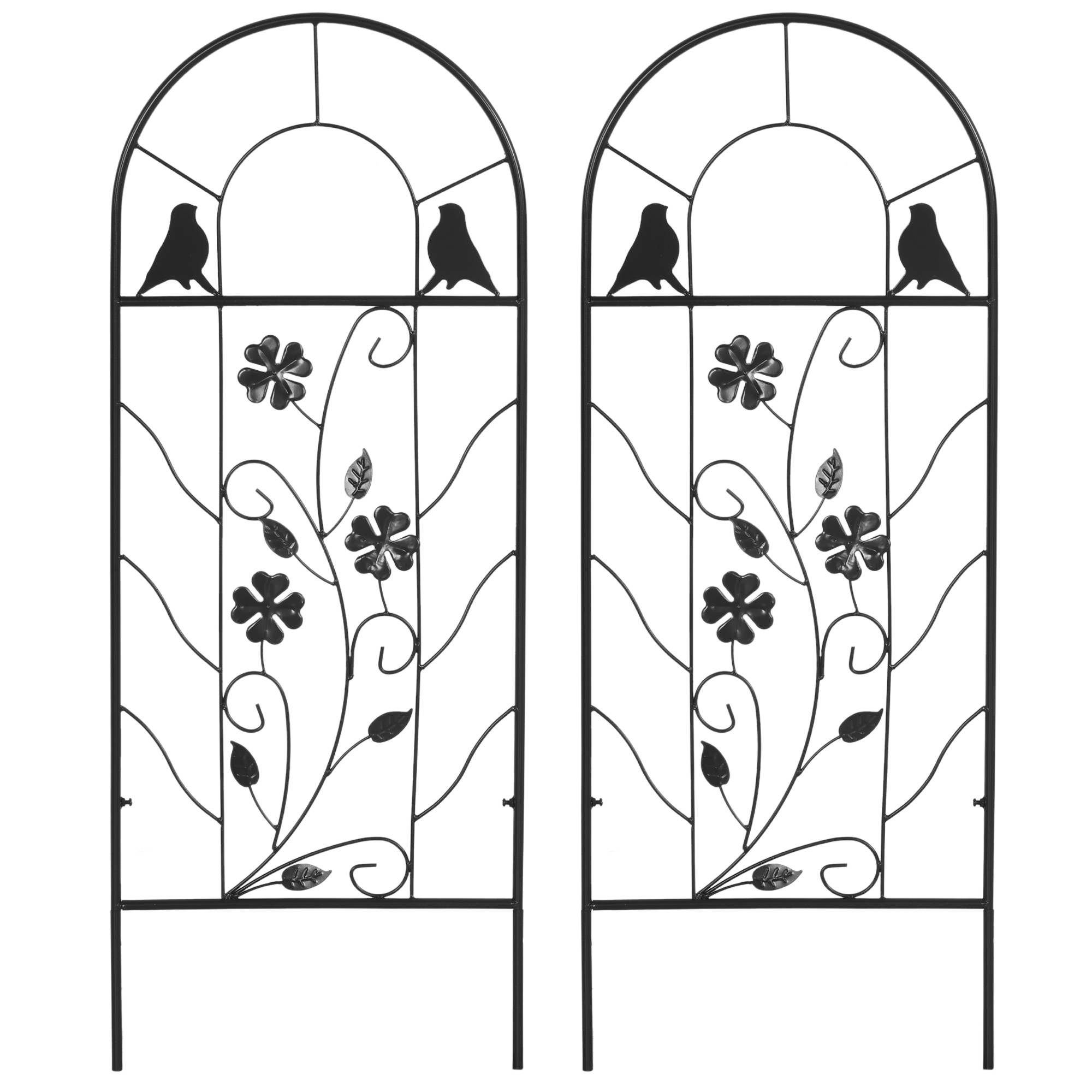 Lot de 2 treillis métal noir 38 x 0.8 x 98 cm - PANGIVO - Image 2