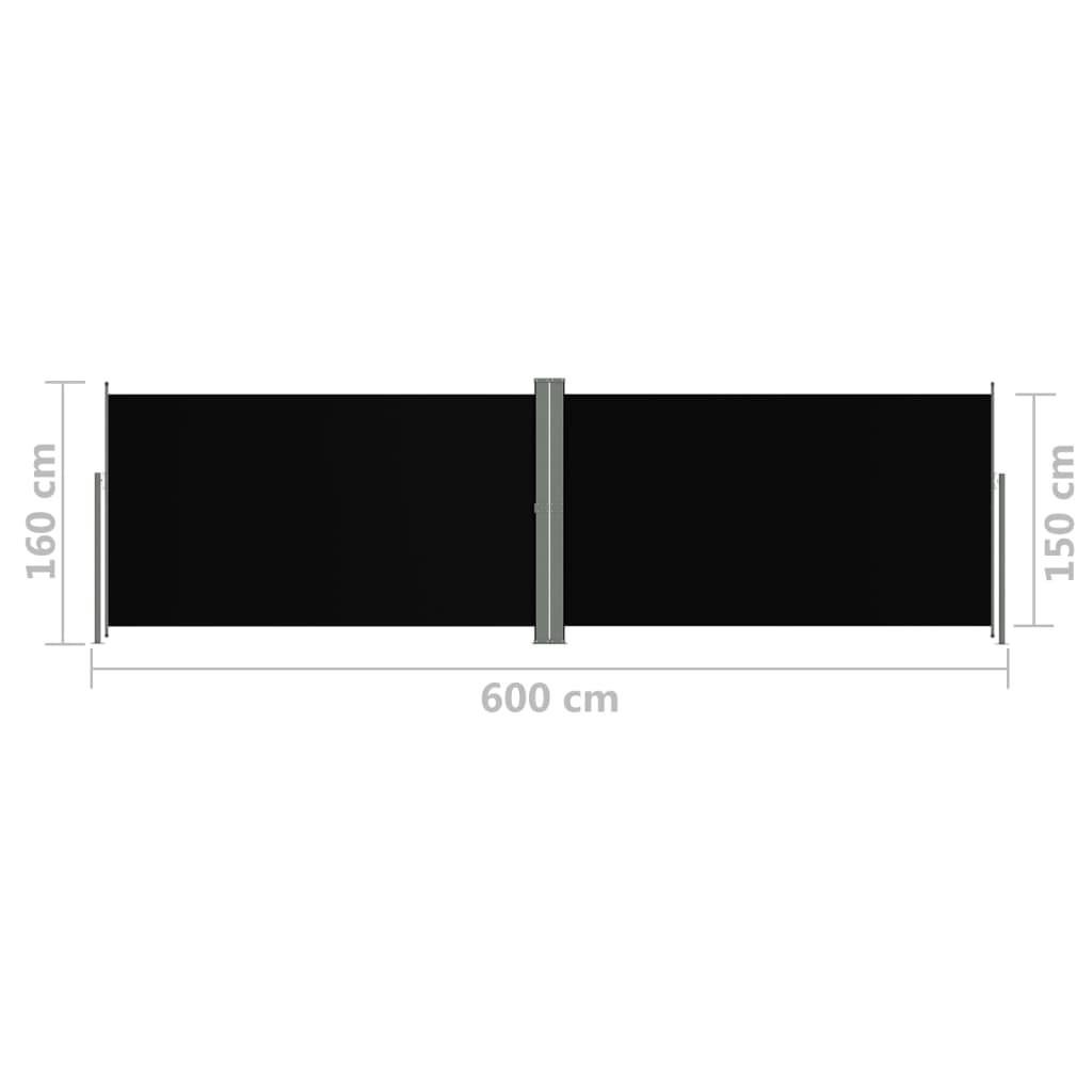 Helloshop26 - Auvent latéral rétractable 160 x 600 cm noir - Imagen 6