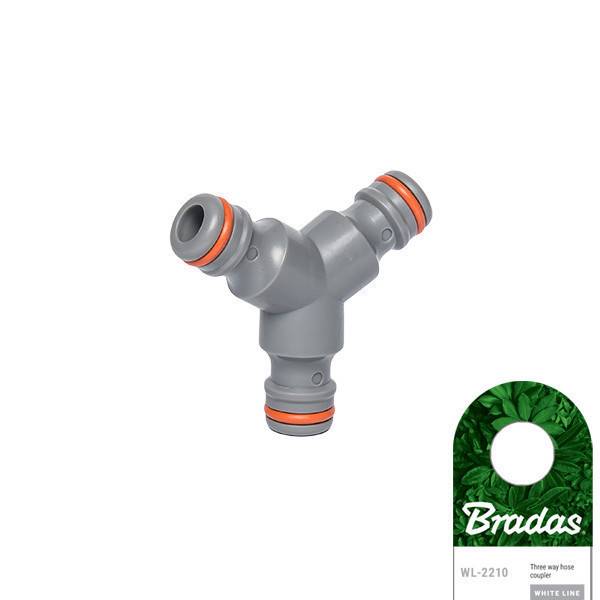 Raccord coupleur rapide 3 tuyaux d'arrosage WHITE LINE (Lot de 2)