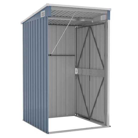 Abri de jardin 1.18m² - Cabane de jardin - Remise de jardin murale Gris 118x100x178 cm Acier galvanisé MAISON CHIC - Image 6