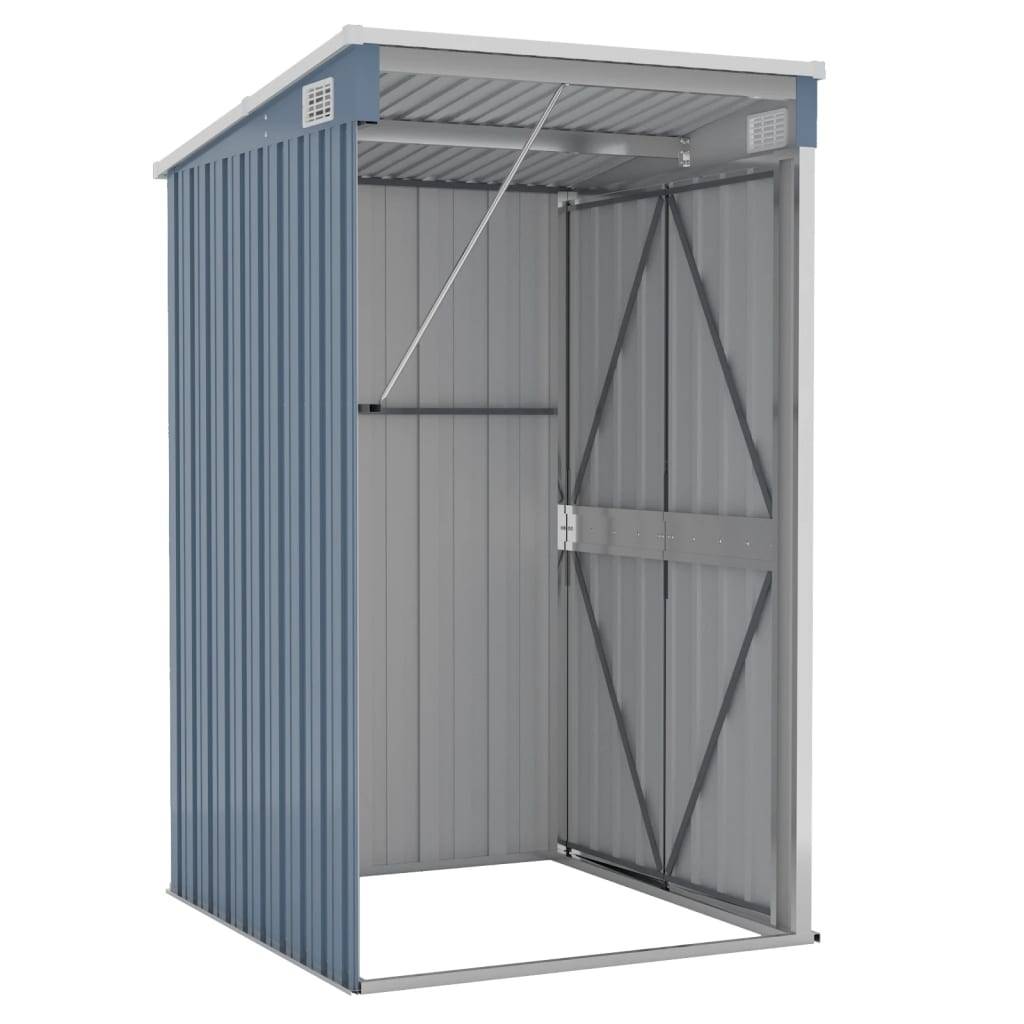 Abri de jardin 1.18m² - Cabane de jardin - Remise de jardin murale Gris 118x100x178 cm Acier galvanisé MAISON CHIC - Image 6