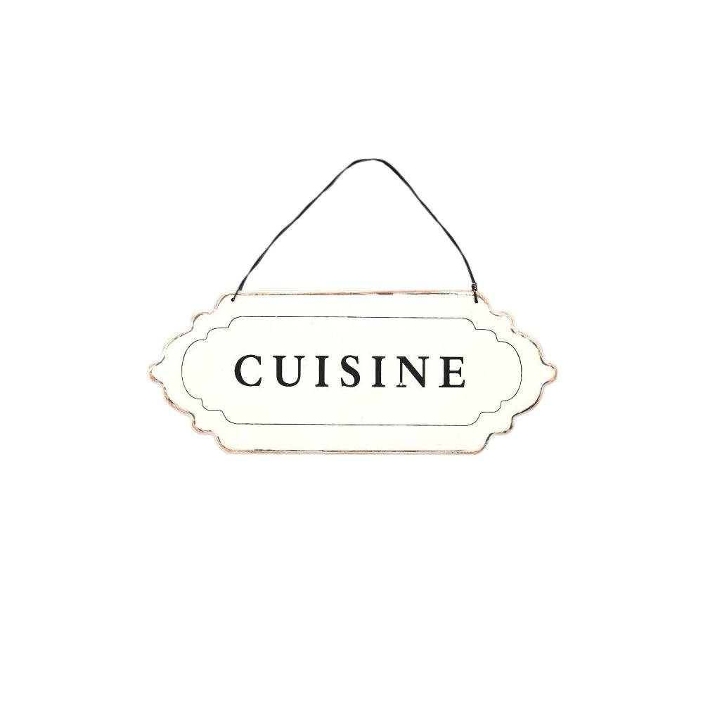 ~ Plaque de porte décorative vintage cuisine fer blanc noir 12x7cm Chemin de campagne - Imagen 1