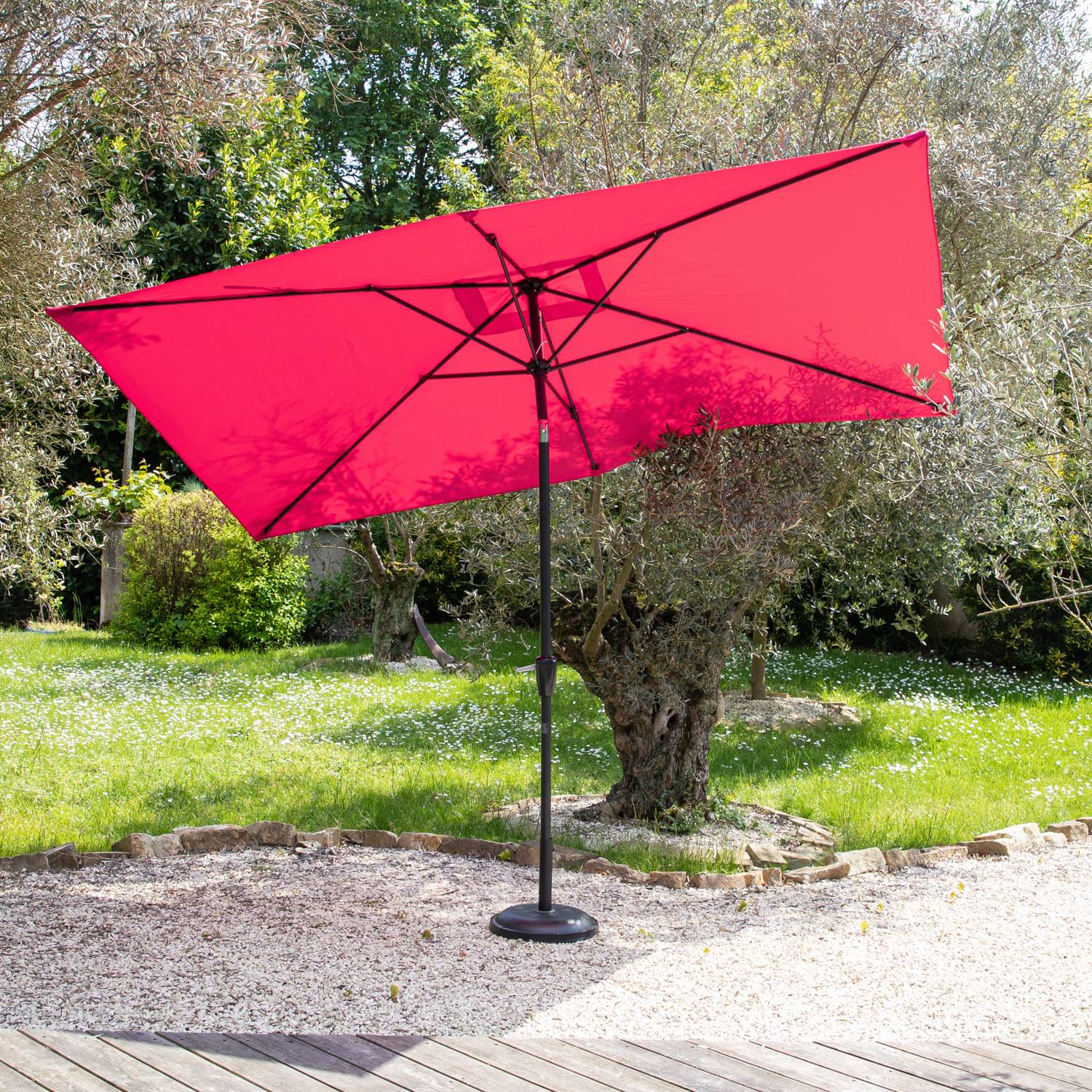 Happy Garden - Parasol droit HAPUNA rectangulaire 2x3m fuchsia - HAPPY GARDEN - Imagen 2