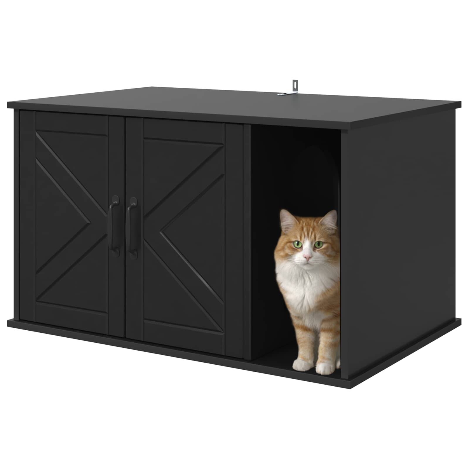 Vidaxl - Maison pour chat Noir 85 x 55 x 50 cm Bois d'ingénierie vidaXL 8000735 - Image 4