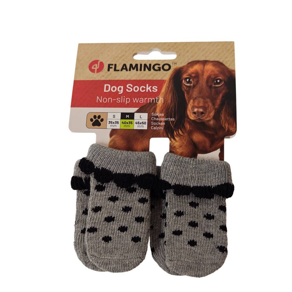 Chaussettes Asia taille M 4 pièces Grise pour chien - Image 5