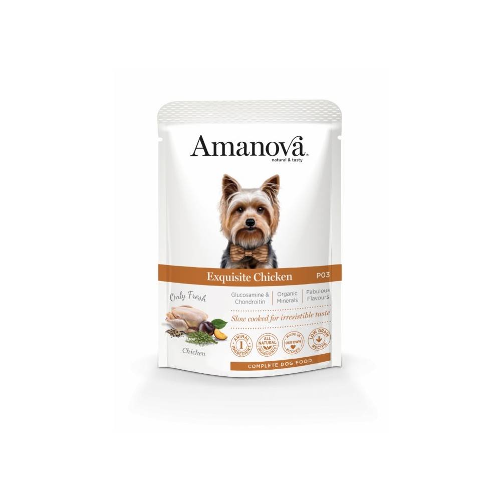 Pâtée chien sans céréales au poulet Amanova 300 g