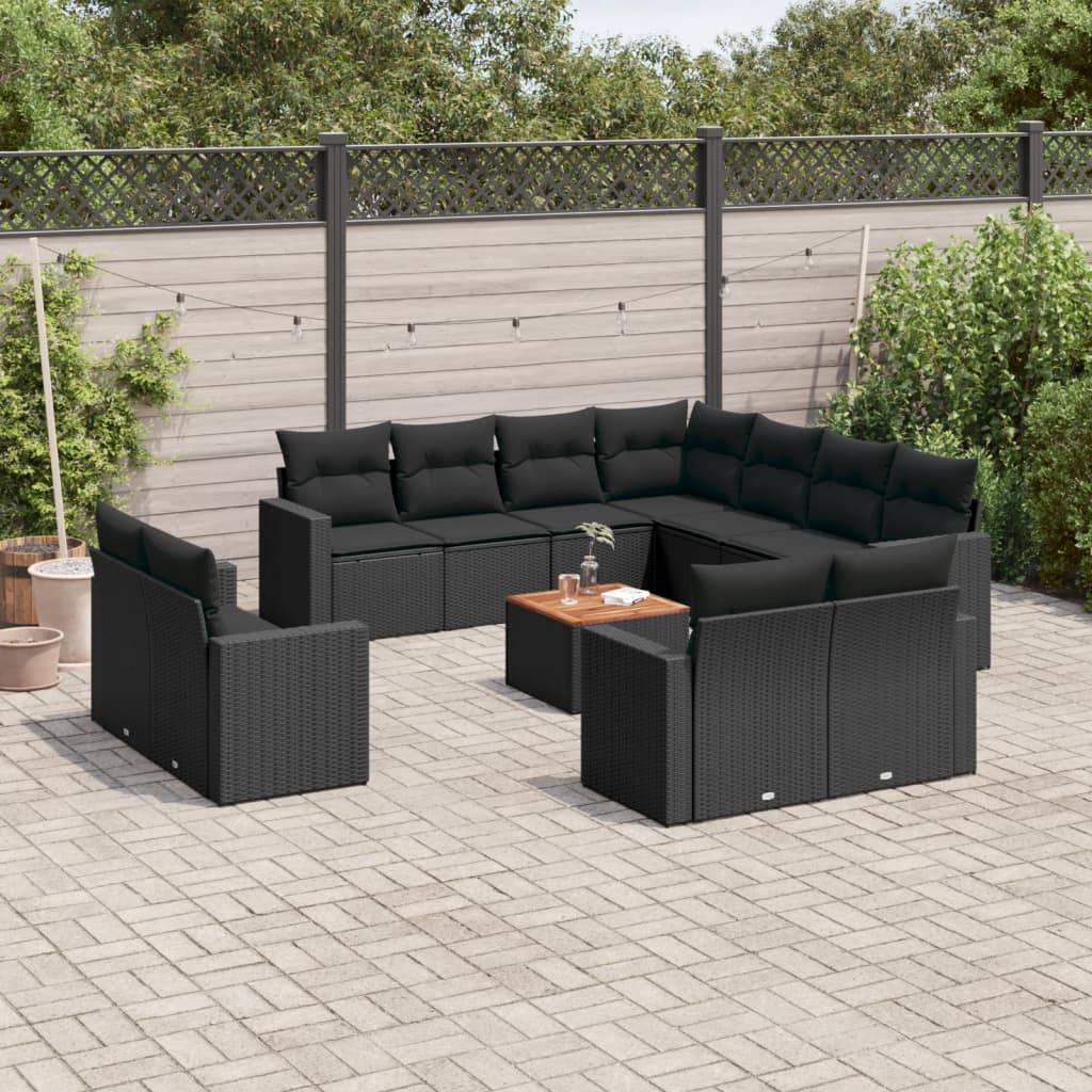 ComfortXL - Salon de Jardin Modulable Noir 12 Pièces en Poly Rotin pour 11 Personnes Extérieur – ComfortXL Outdoor Living - Image 1