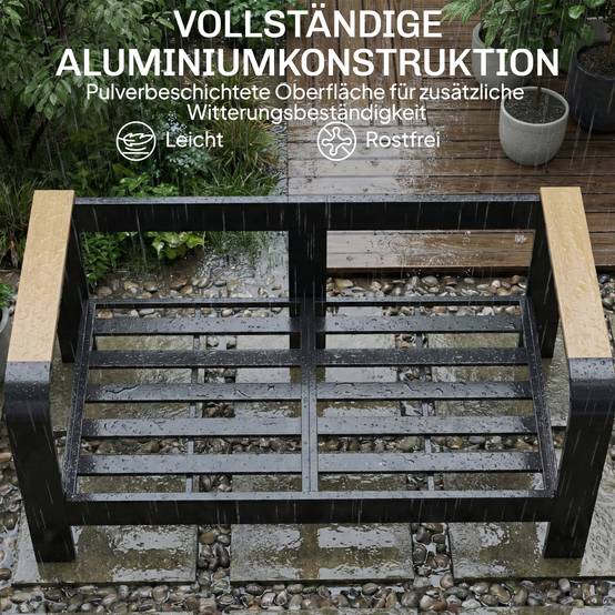 Ensemble de jardin en aluminium pour 4 places, imperméable, canapé 2 places, 2 fauteuils et table d’appoint - Image 6