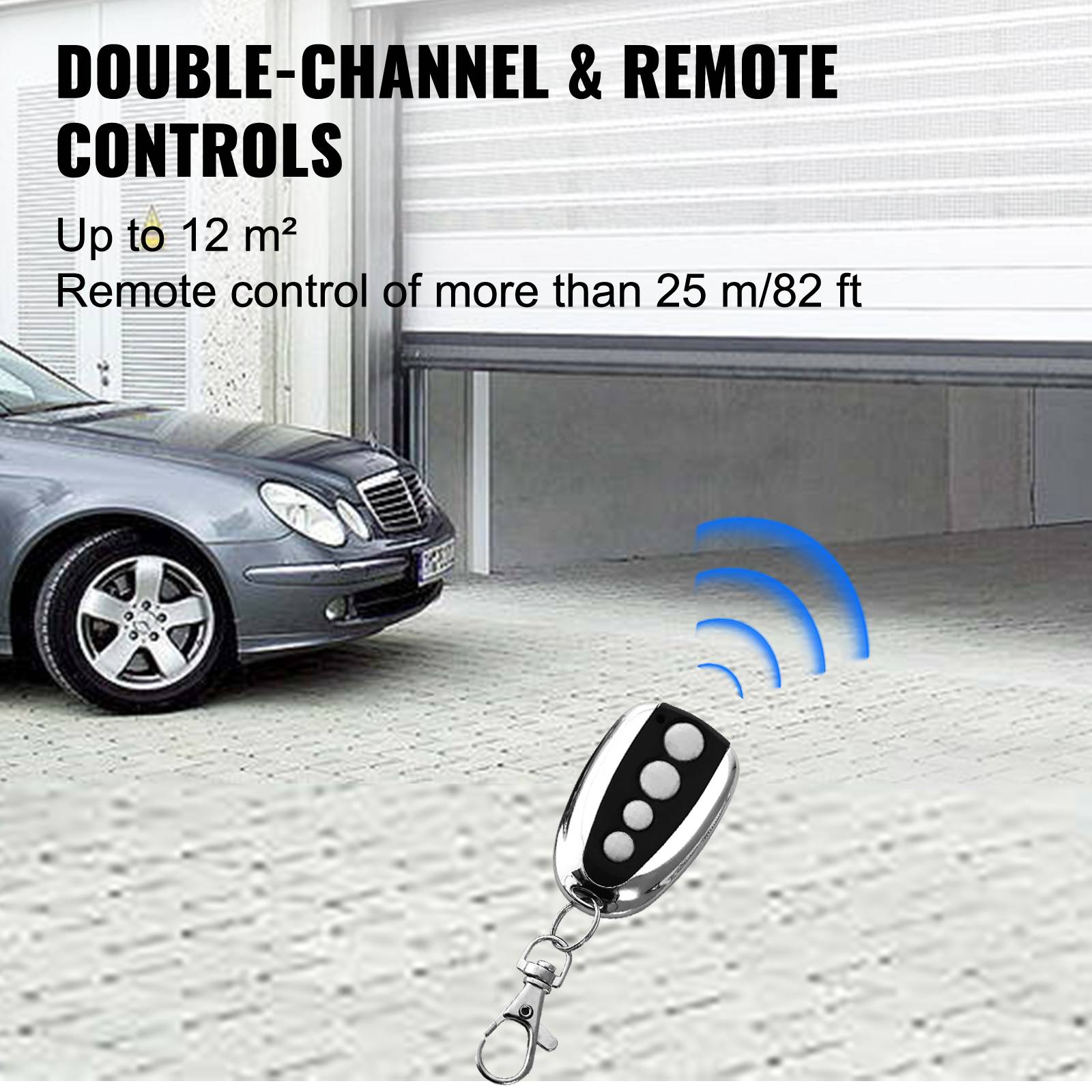 VEVOR Motorisation portail garage 800N, code roulant. Pour porte basculante/sectionnelle. 154W max. - Image 2
