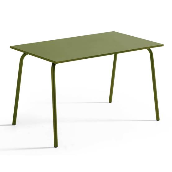 Oviala - Ensemble table de jardin et 4 fauteuils en métal vert Kaki Palavas - Oviala - Image 5