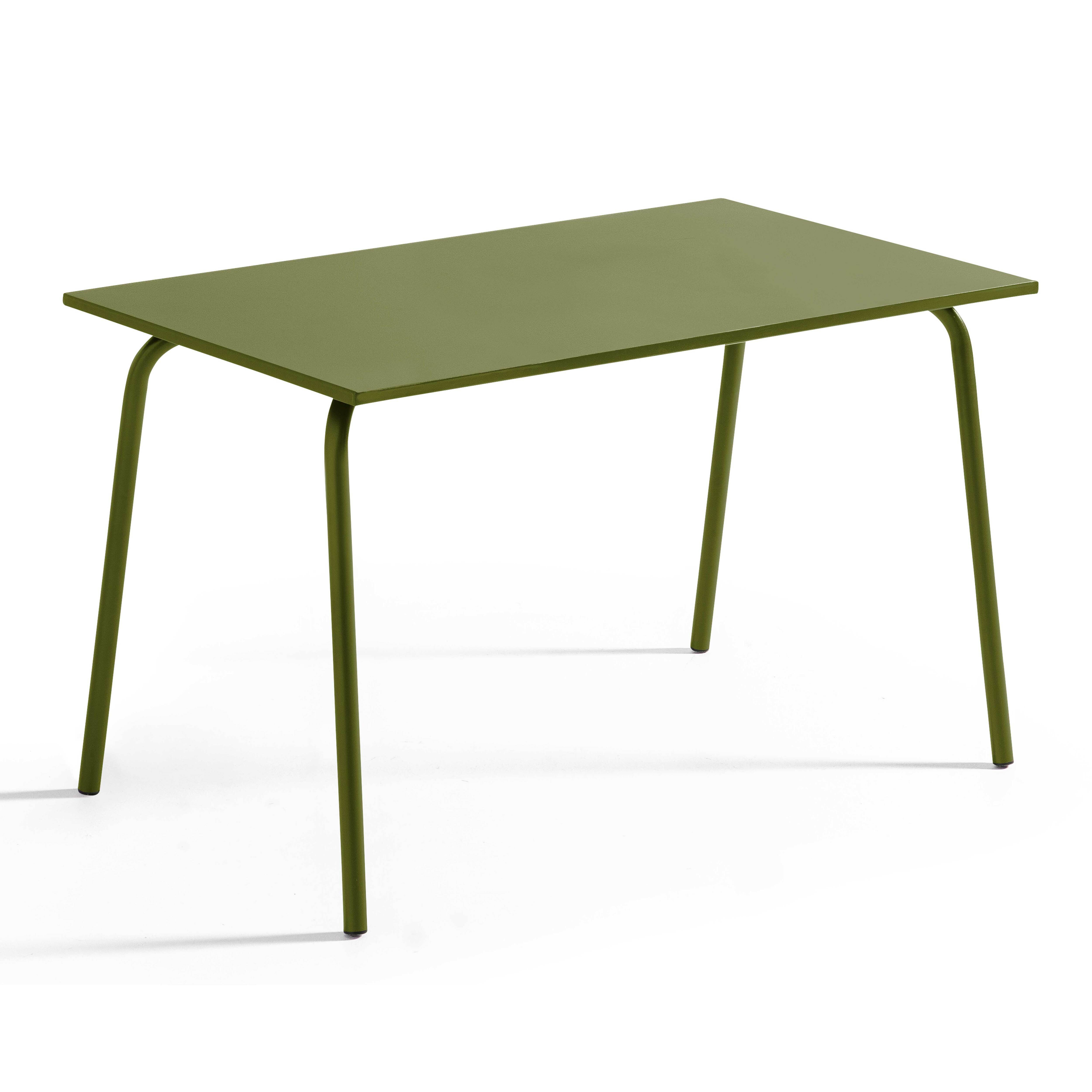 Oviala - Ensemble table de jardin et 4 fauteuils en métal vert Kaki Palavas - Oviala - Image 5