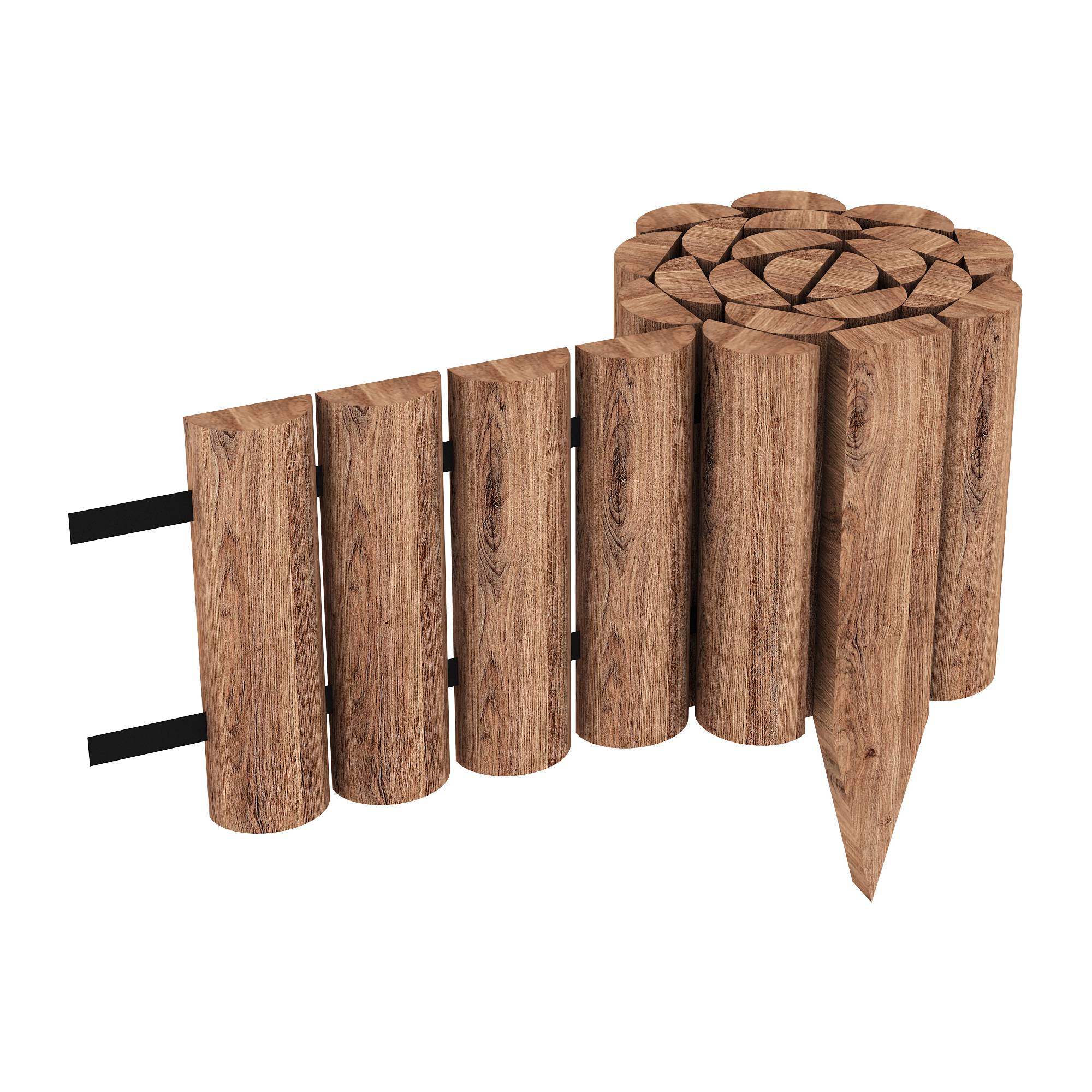 Palissade Flieden bois de pin 150 x 20 cm naturel foncé [en.casa] - Image 4