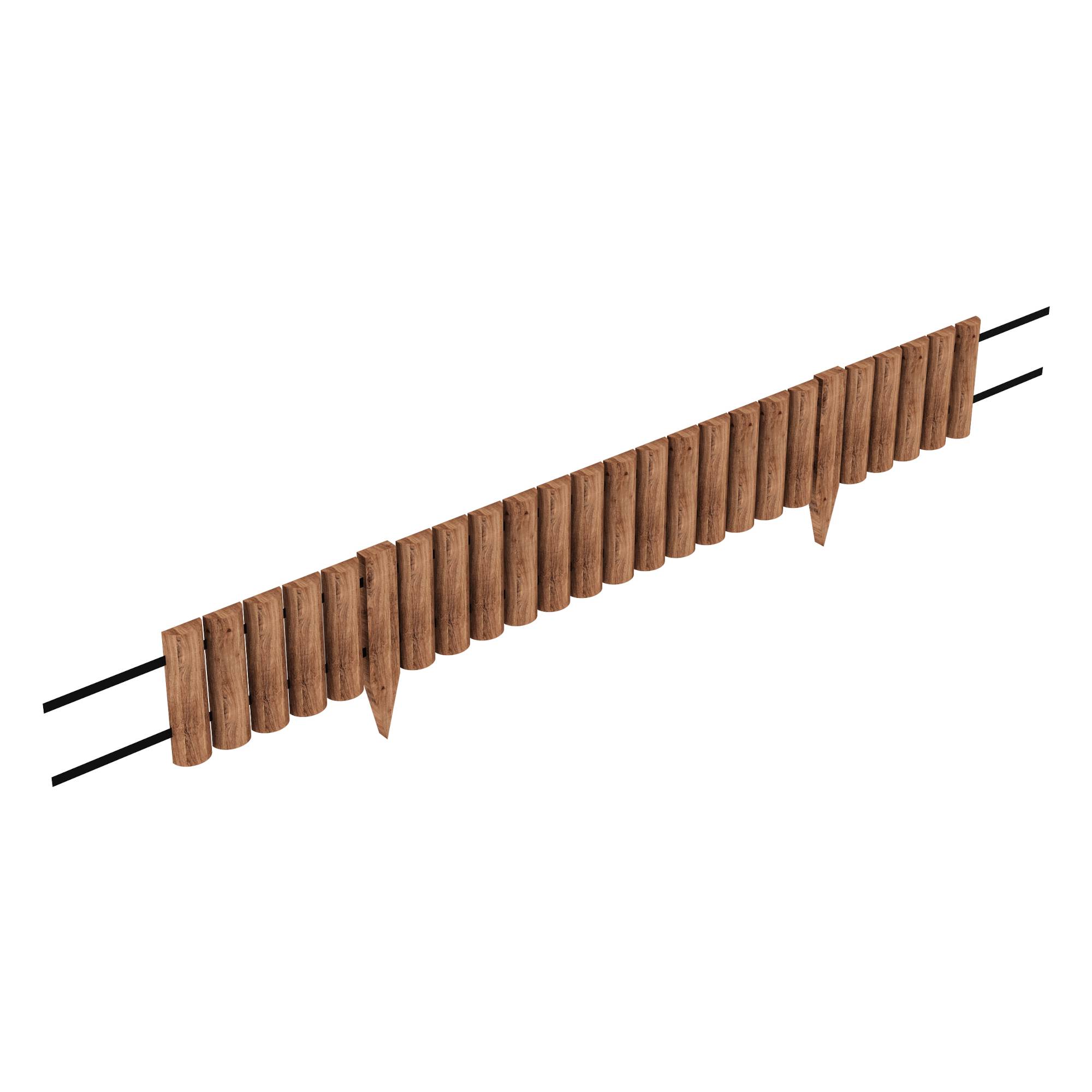 Palissade Flieden bois de pin 150 x 20 cm naturel foncé [en.casa] - Image 1