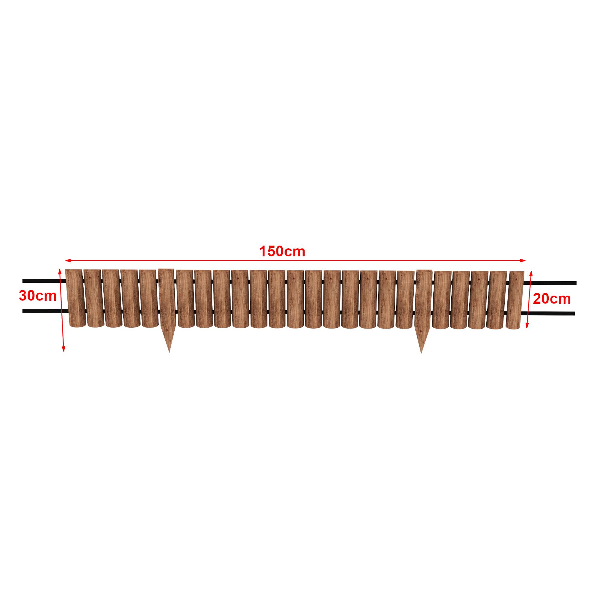 Palissade Flieden bois de pin 150 x 20 cm naturel foncé [en.casa] - Image 3