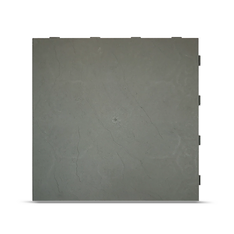 Dalle PVC clipsable autoportante "Effet ardoise" - Gris vert 39 x 39 cm - ArtPlast - Imagen 1