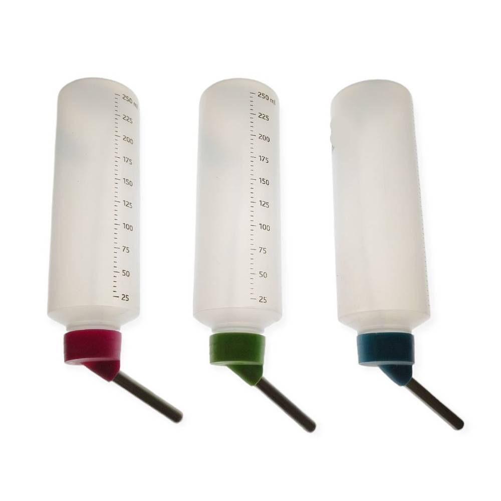 animallparadise - Un lot de deux biberons 250ML en plastique pour cochons d'inde coloris aléatoires. - Imagen 2