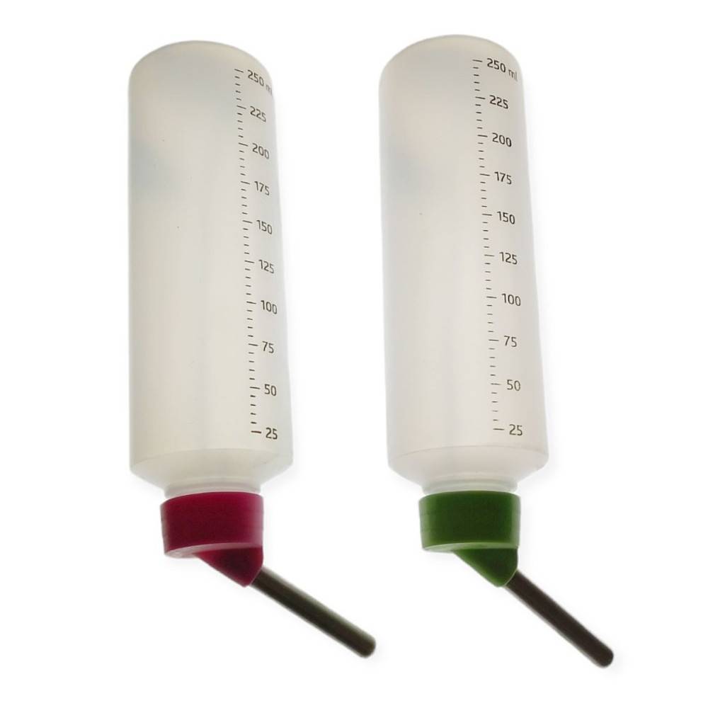 animallparadise - Un lot de deux biberons 250ML en plastique pour cochons d'inde coloris aléatoires. - Imagen 1