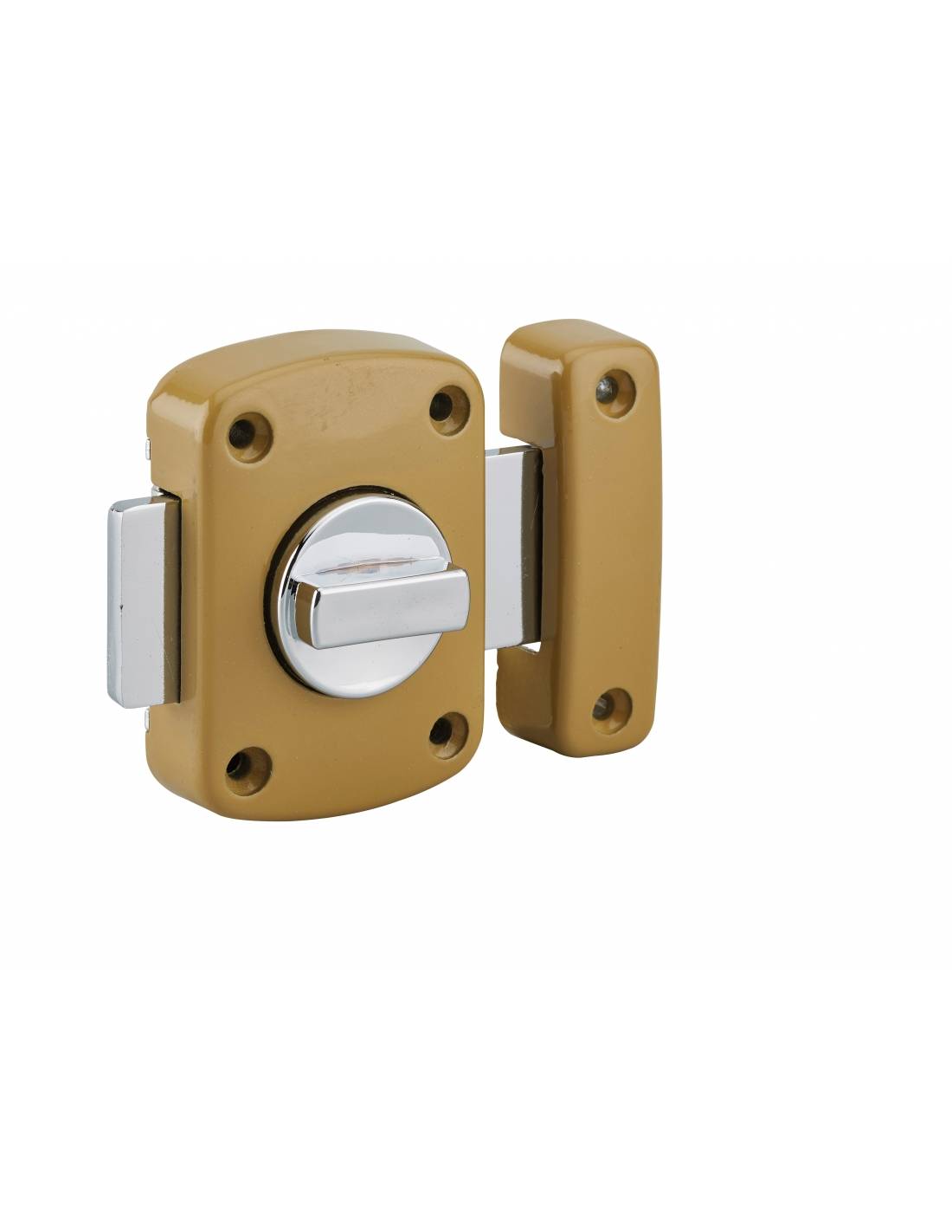 Verrou à bouton Alouette pour porte intérieure, 50mm, acier, époxy bronze - THIRARD - Image 1