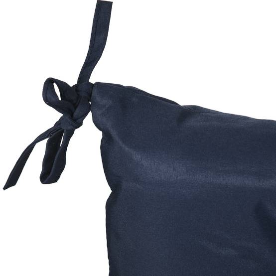 ComfortXL - Lot de 2 coussins de chaise polyester 98 x 50 x 8 cm bleu foncé intérieur extérieur avec liens de fixation - Image 9