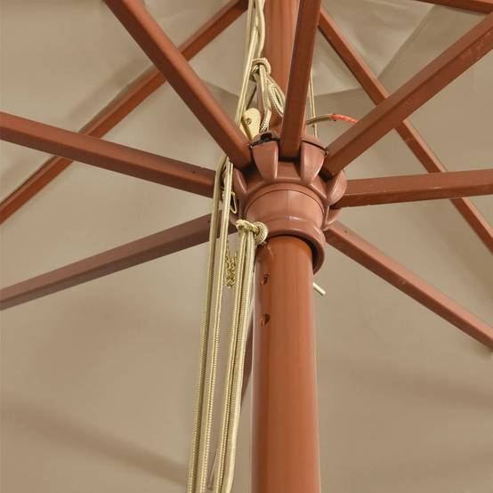 Parasol de jardin bois taupe 400 x 400 x 273 cm - PANGIVO - Image 6