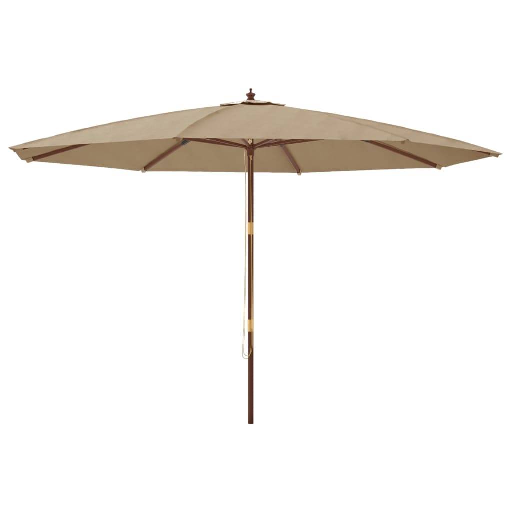 Parasol de jardin bois taupe 400 x 400 x 273 cm - PANGIVO - Image 2