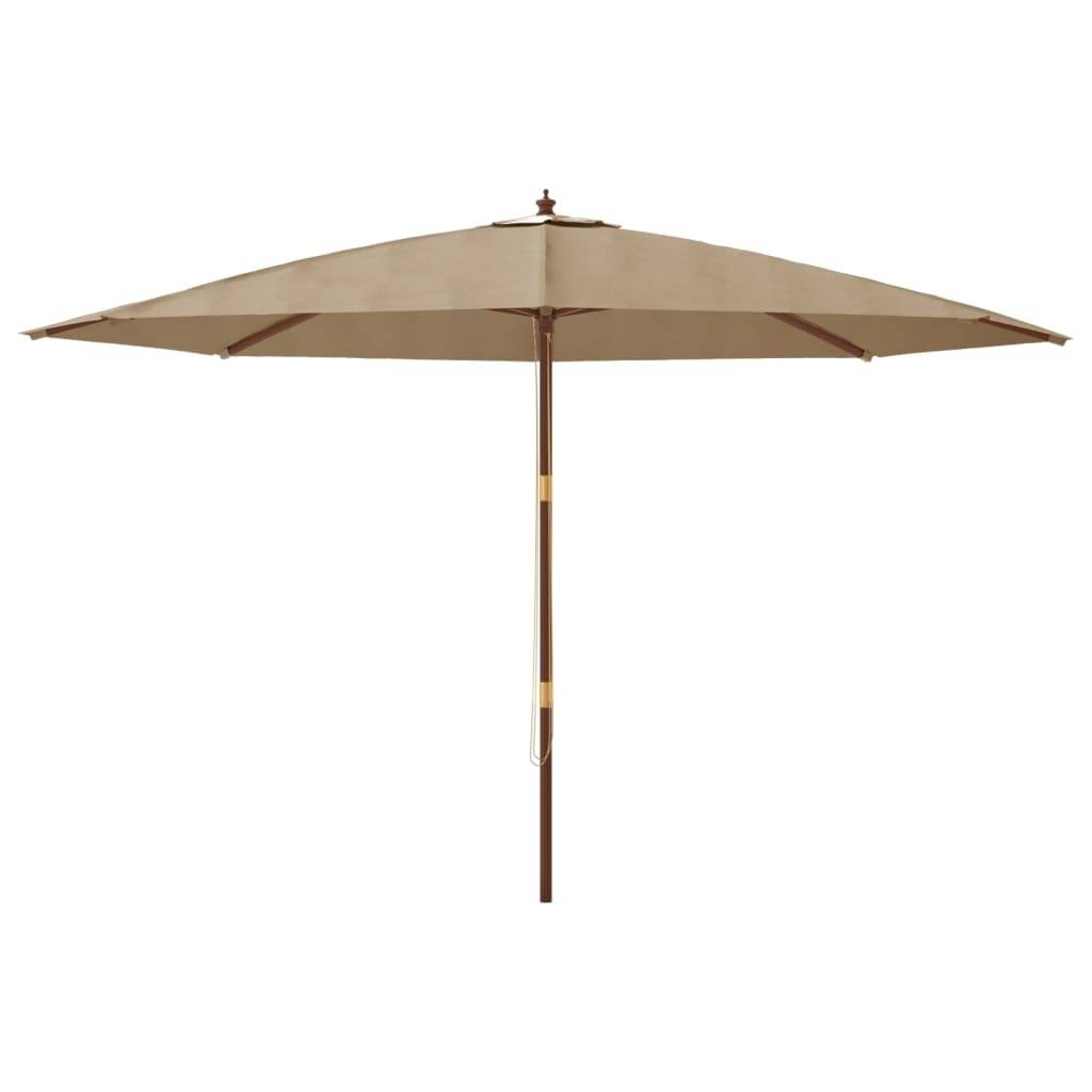 Parasol de jardin bois taupe 400 x 400 x 273 cm - PANGIVO - Image 3