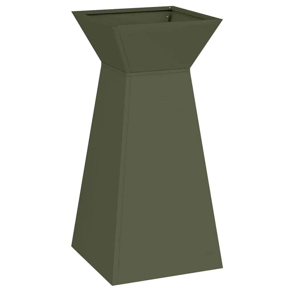 Helloshop26 - Jardinière à pilier moderne décoration jardin 35 x 35 x 73 cm en matériaux durables olive - Image 1