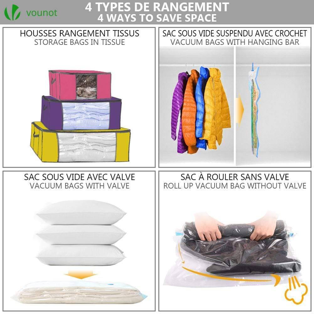 Sac de rangement sous vide aspirateur Lot de 22 pcs - Image 4