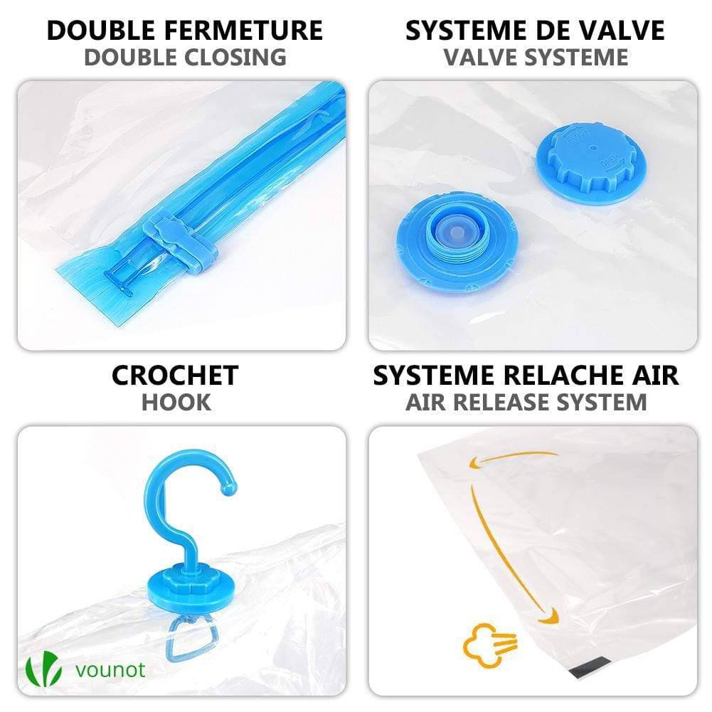 Sac de rangement sous vide aspirateur Lot de 22 pcs - Image 6