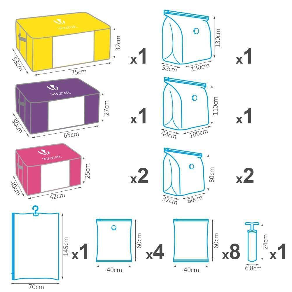 Sac de rangement sous vide aspirateur Lot de 22 pcs - Image 2