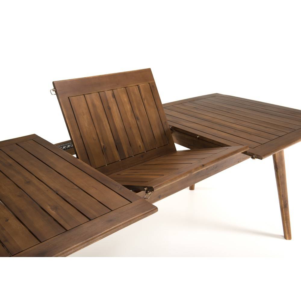 VICK - Table de jardin 8/10 personnes 180/240x100x75 cm en bois d'acacia - Image 7
