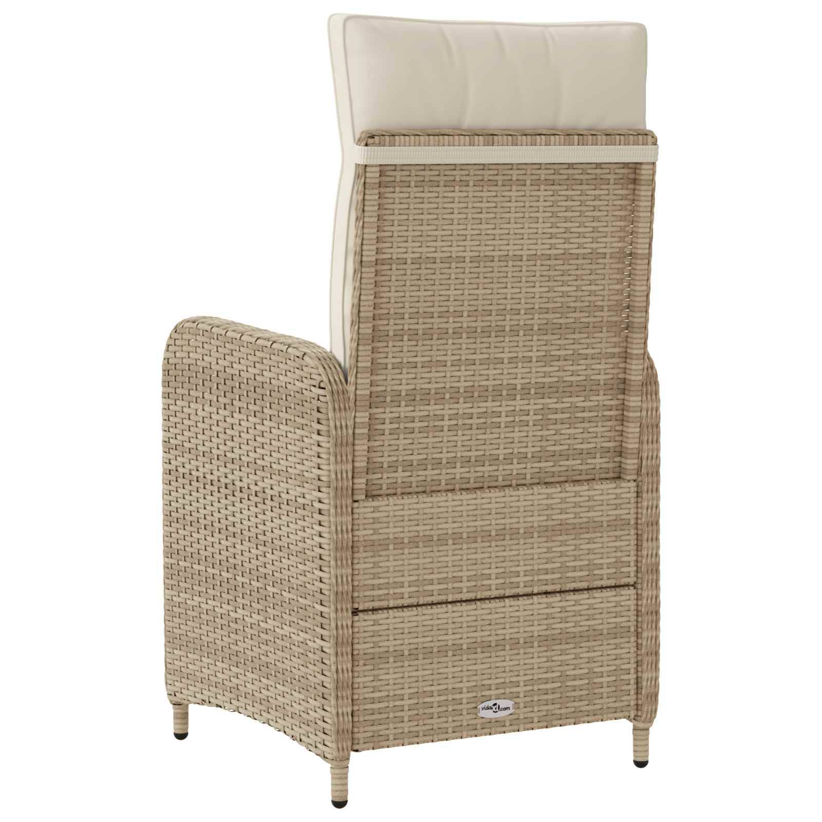 Chaise de jardin inclinable acier et polyester beige et blanc crème 57 x 63 x 94 cm - PANGIVO - Image 6