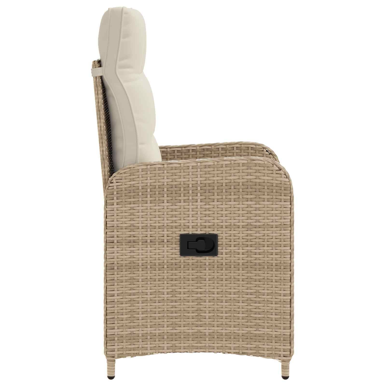 Chaise de jardin inclinable acier et polyester beige et blanc crème 57 x 63 x 94 cm - PANGIVO - Image 5