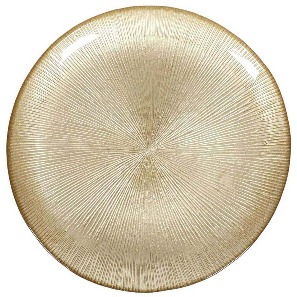 The Home Deco Factory - Assiette dorée en verre Royal (Lot de 6) Assiette plate - 21 cm - Imagen 3