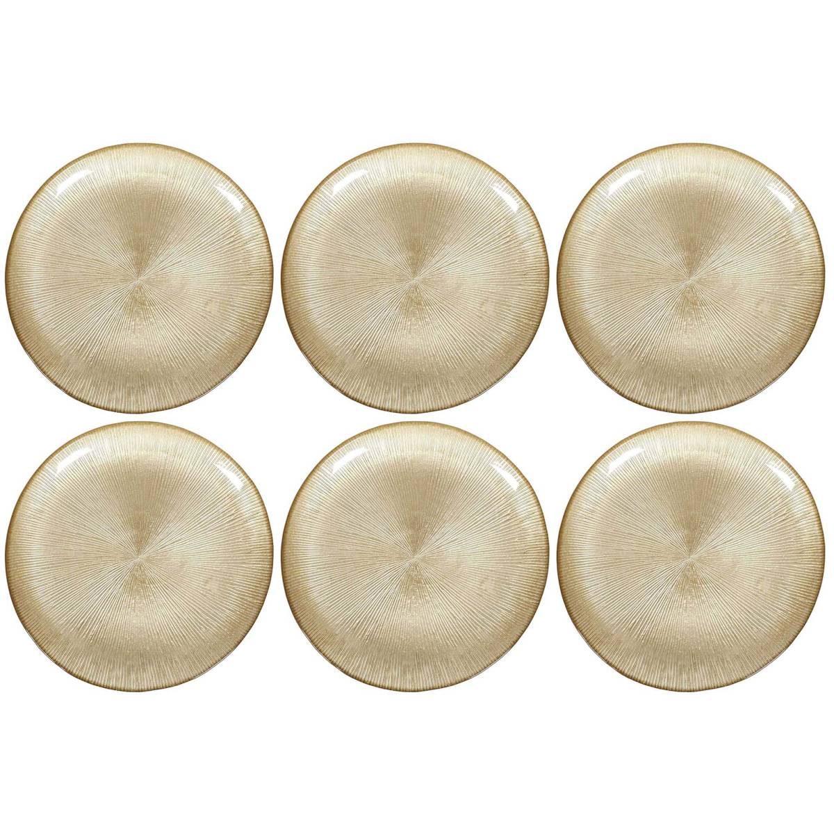 The Home Deco Factory - Assiette dorée en verre Royal (Lot de 6) Assiette plate - 21 cm - Imagen 1