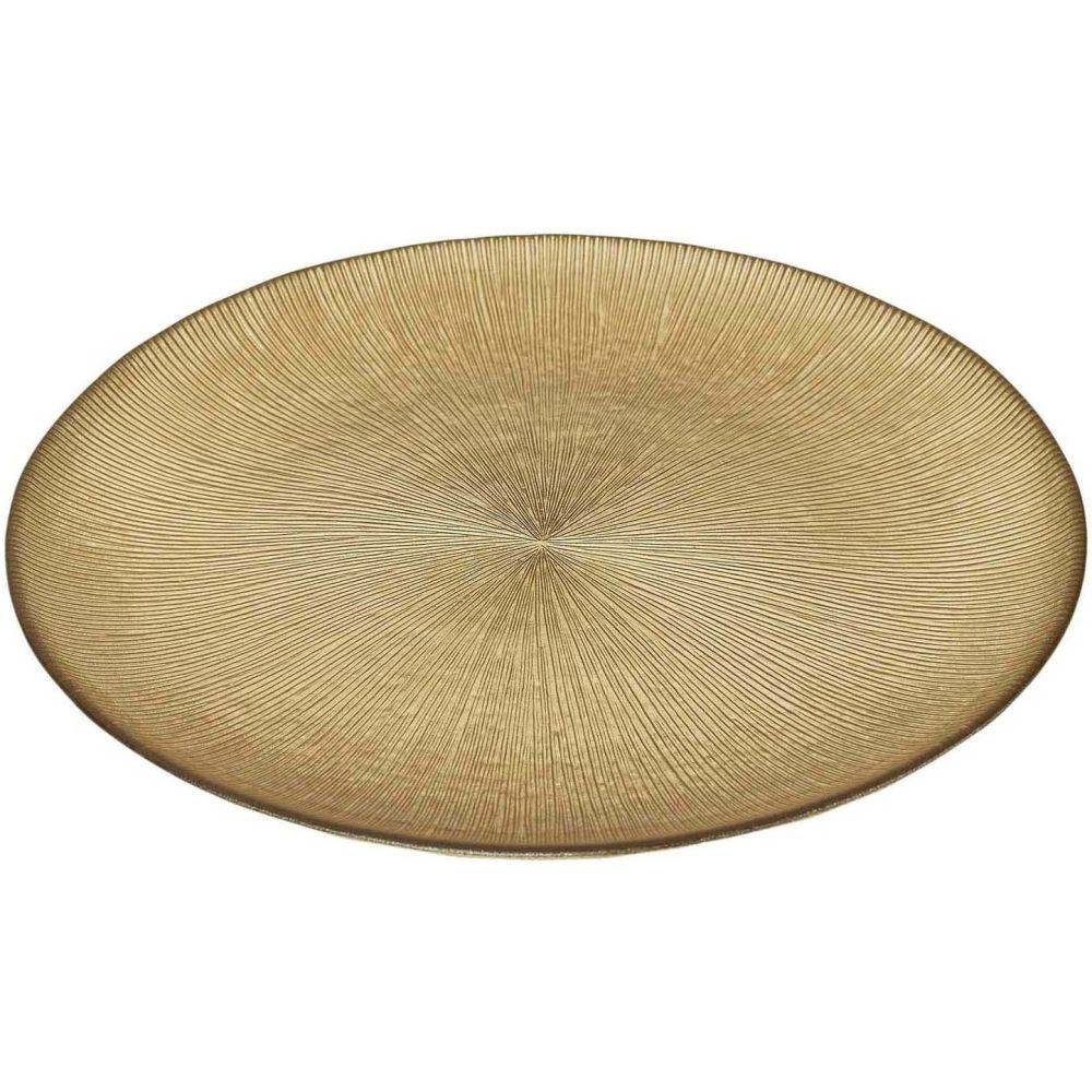 The Home Deco Factory - Assiette dorée en verre Royal (Lot de 6) Assiette plate - 21 cm - Imagen 4