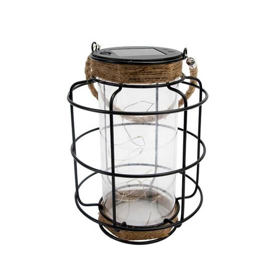 Lumisky - Lanterne solaire décorative LIGHTHOUSE Bois Corde H20cm - Imagen 1