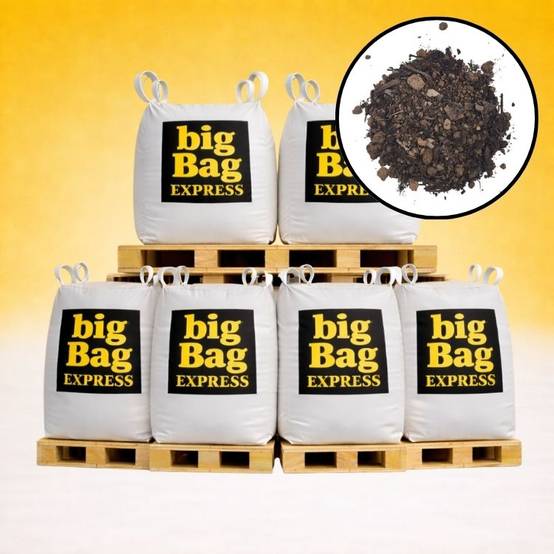 PACK 6 X BIG BAG de 1m3 (+/- 7,2T) Terre Criblée Amendée Compostée à 50% - Livraison PREMIUM - Image 1
