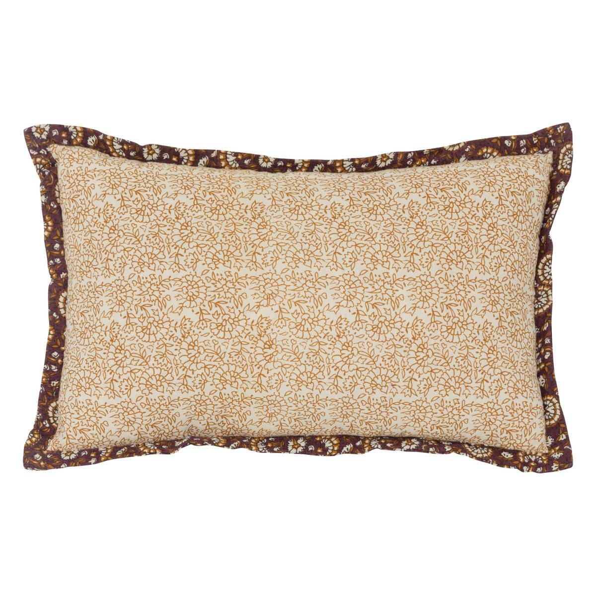 Atmosphera - Coussin décoratif réversible à volant Beige et Cannelle 38 x 58 cm - Imagen 1
