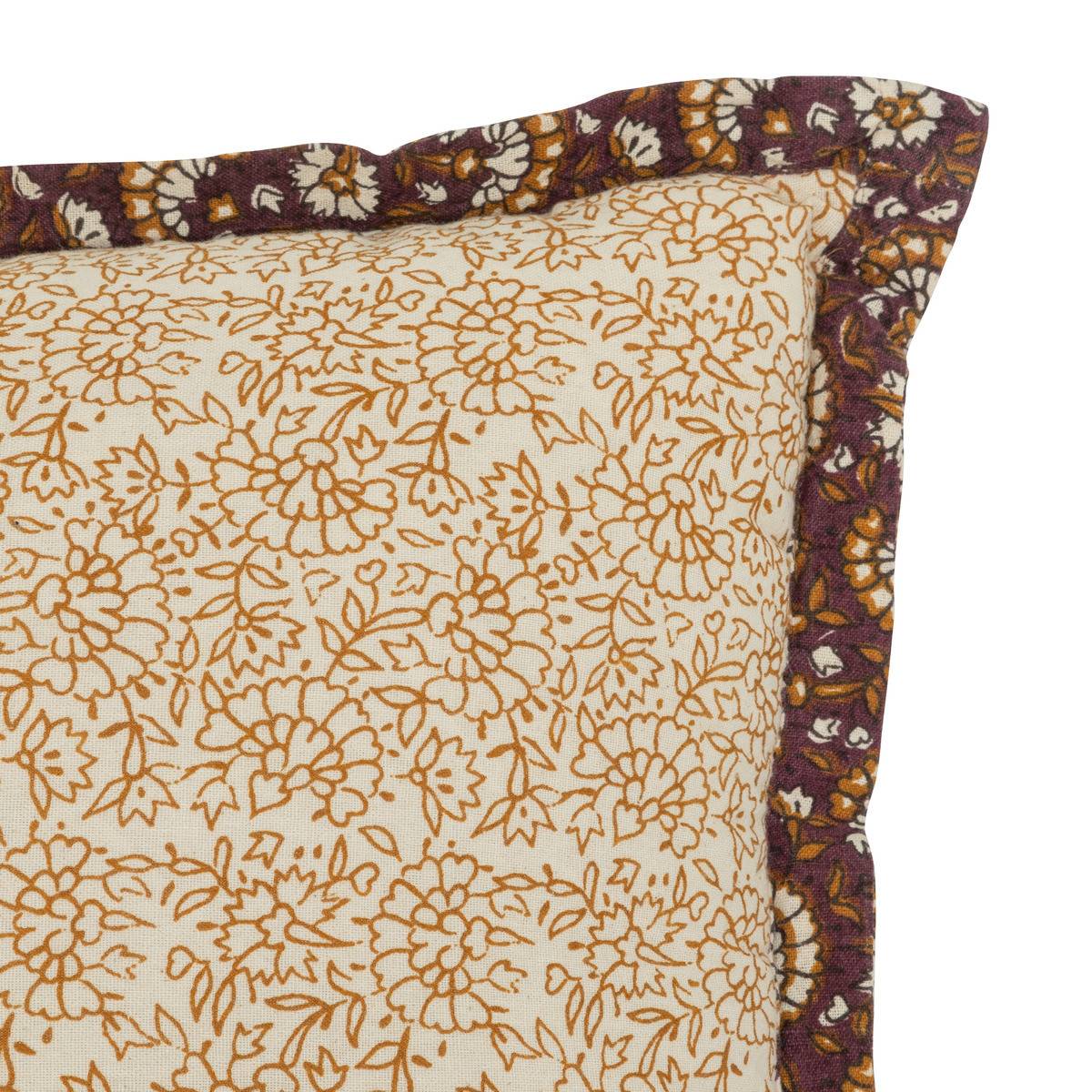 Atmosphera - Coussin décoratif réversible à volant Beige et Cannelle 38 x 58 cm - Imagen 2