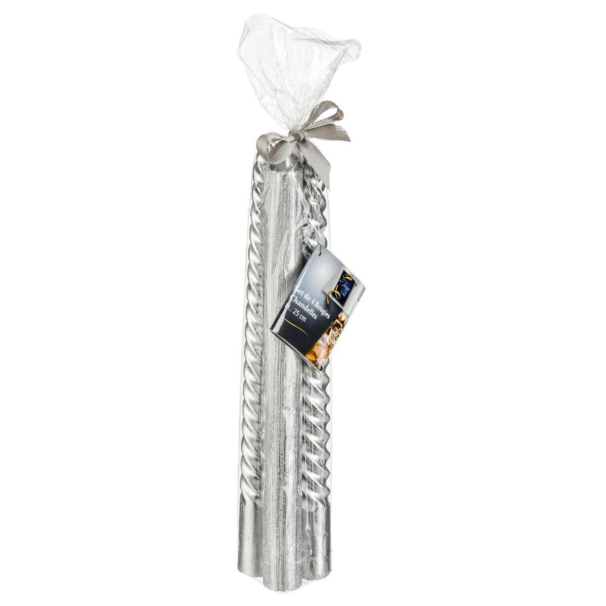 Fééric Lights & Christmas - Bougie Bâton x 4 Argent - Feeric Lights & Christmas - Imagen 2