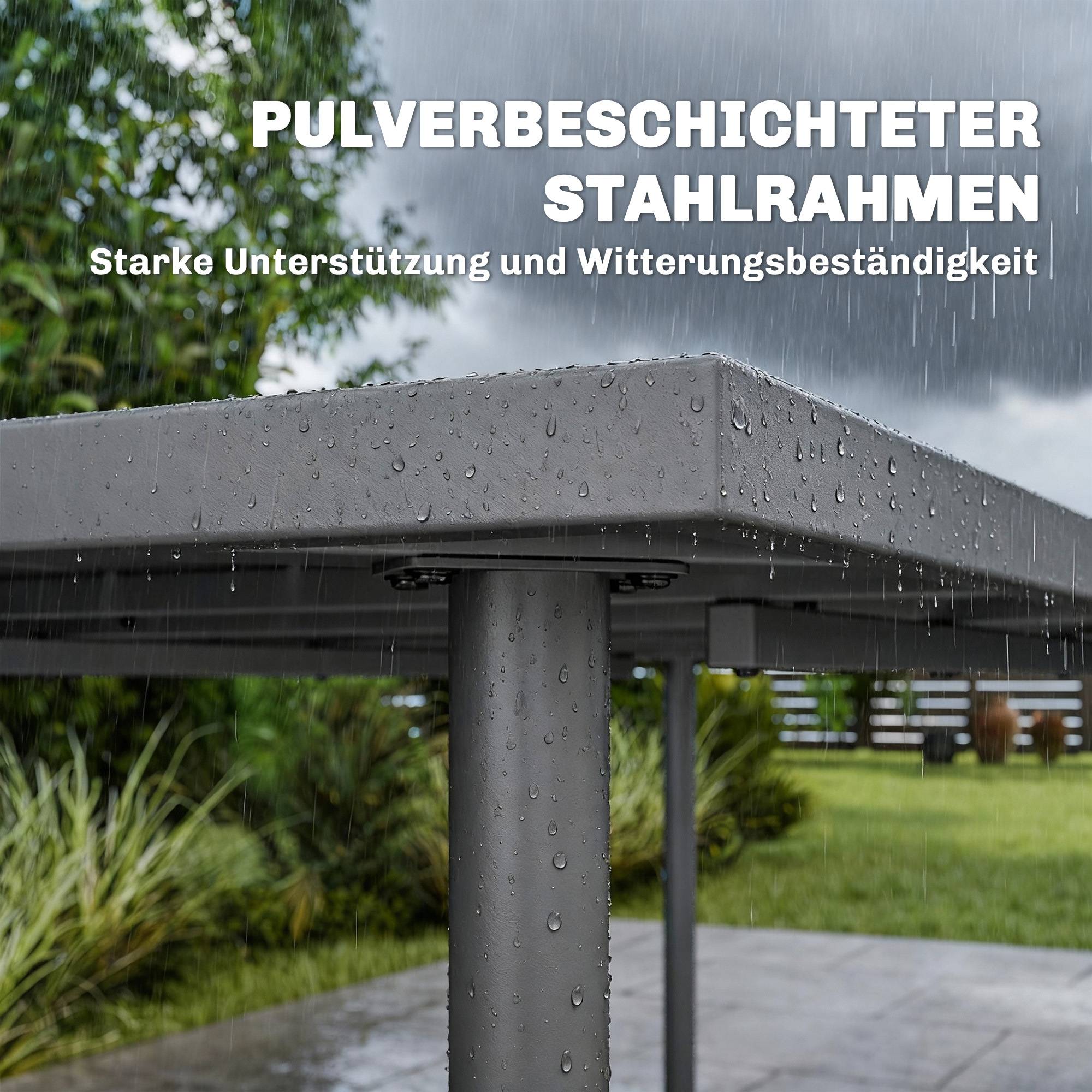 ComfortXL - Table de jardin acier 165 x 80 cm pour terrasse 6 personnes plateau à lattes - ComfortXL Outdoor Living - Image 8