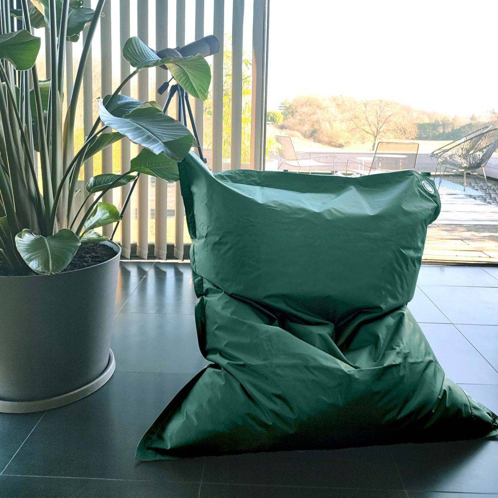 Jardindeco - Grand coussin uni Maxi XL Vert emeraude - Imagen 2